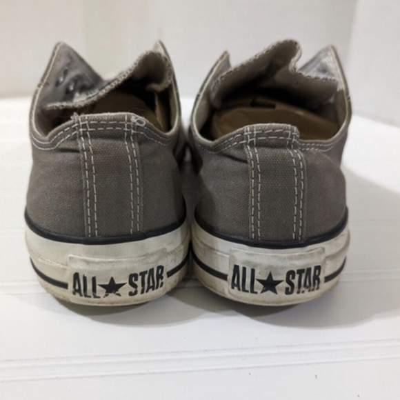 Converse All Star Grey Low Top Sneakers Mens 6 Womens 8 No Laces Classic Canvas - Picture 3 of 7